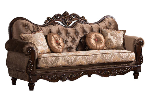 Zoya Traditional Style Sofa in Cherry finish Wood image