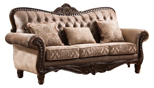 Giana Traditional Style Sofa in Cherry finish Wood image