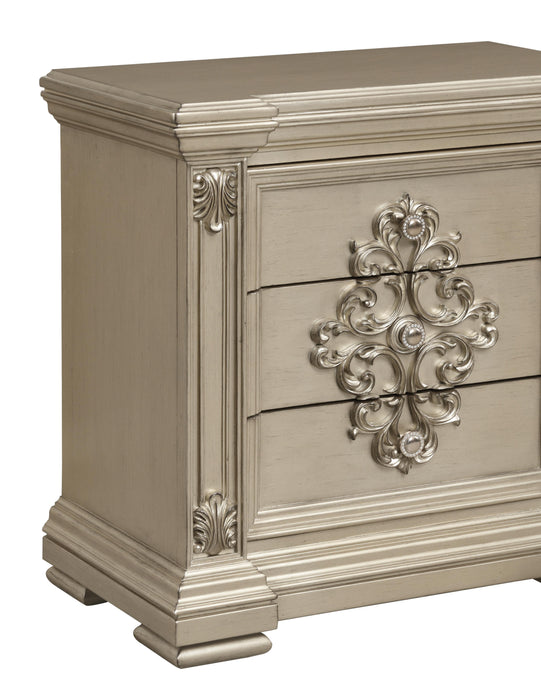 Alicia Transitional Style Nightstand in Beige finish Wood