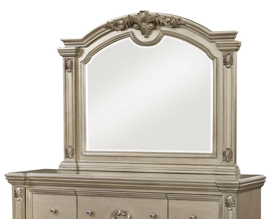 Alicia Transitional Style Mirror in Beige finish Wood