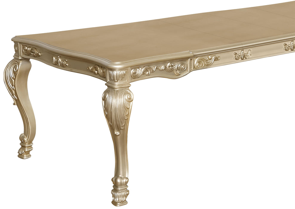 Miranda Transitional Style Dining Table in Gold finish Wood
