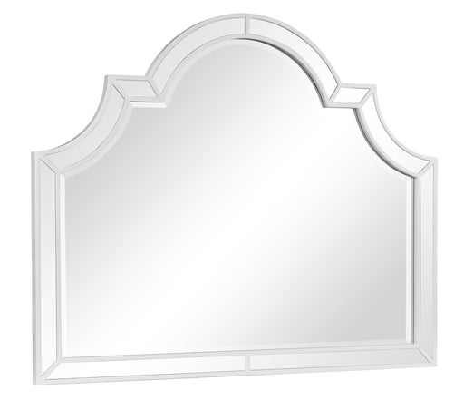 Grand Gloria Contemporary Style Mirror in White finish Wood image