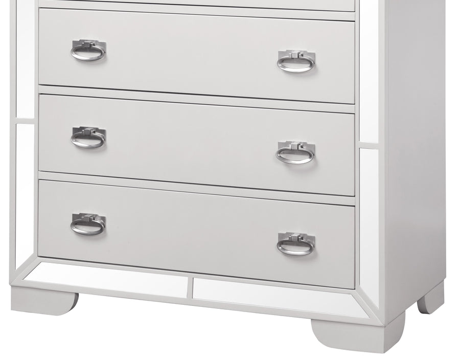 Grand Gloria Contemporary Style Chest in White finish Wood