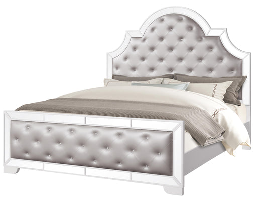 Grand Gloria Contemporary Style King Bed in White finish Wood image