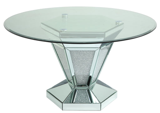Diva Modern Style Dining Table in Silver and Glass image