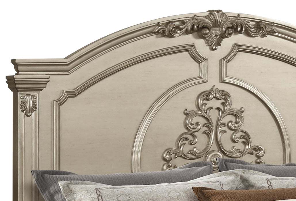 Alicia Transitional Style King Bed in Beige finish Wood