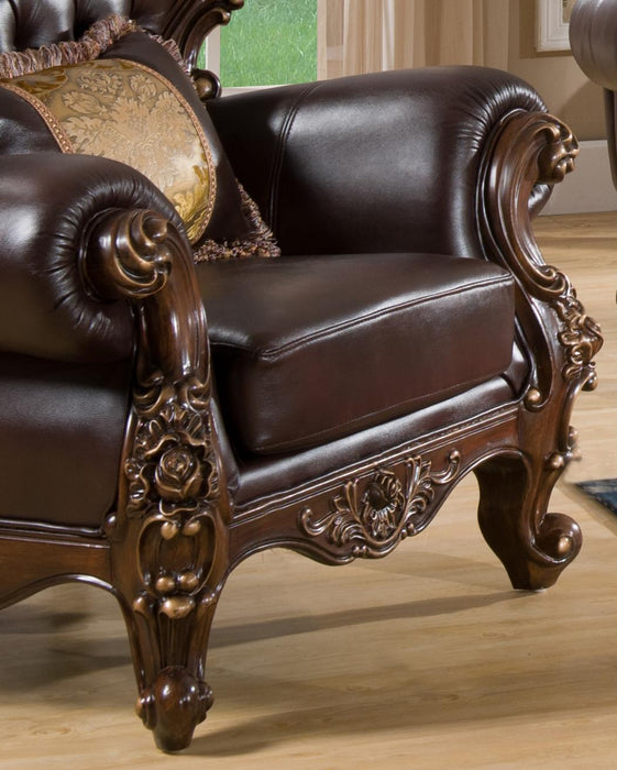 Vanessa Traditional Style Chair in Walnut finish Wood
