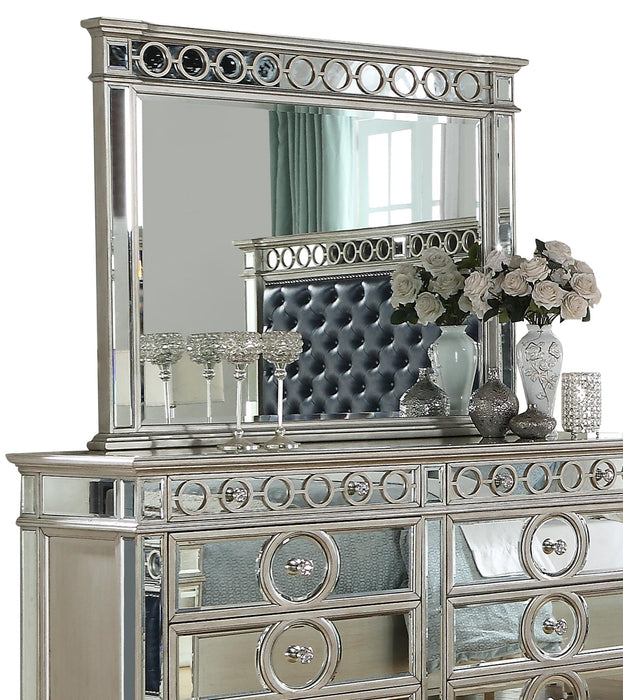 Brooklyn Contemporary Style Mirror in Silver finish Wood
