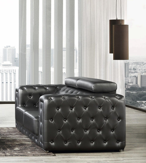 Charlise Modern Style Silver Loveseat in Faux Leather image