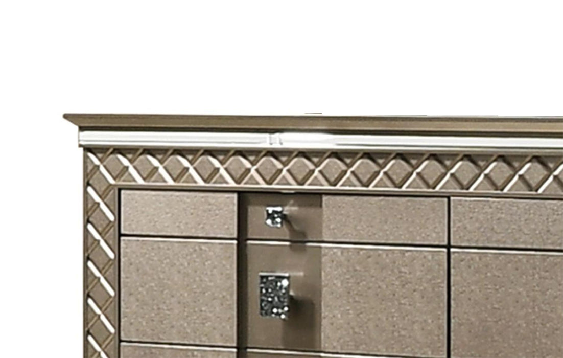 Coral Contemporary Style Dresser in Bronze finish Wood