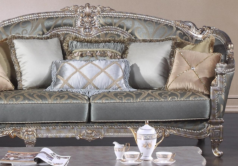 Zara Transitional Style Sofa in Silver finish Wood