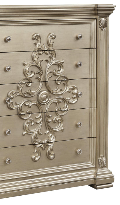 Alicia Transitional Style Chest in Beige finish Wood
