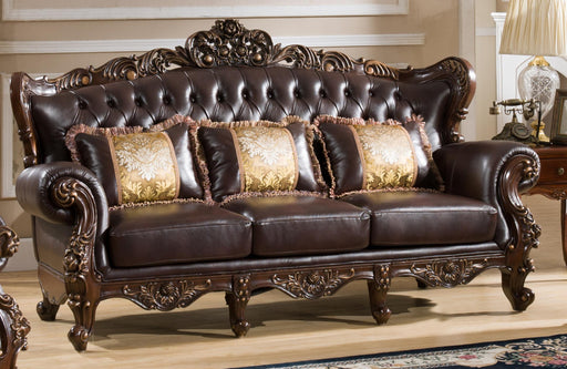 Vanessa Traditional Style Sofa in Walnut finish Wood image