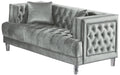 Kendel Silver Modern Style Gray Loveseat with Acrylic Legs image