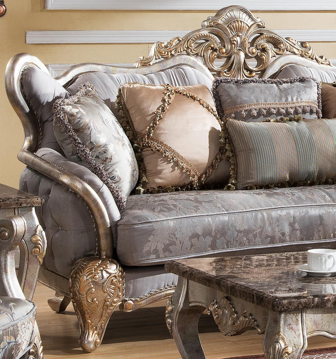 Oprah Traditional Style Sofa in Metallic finish Wood