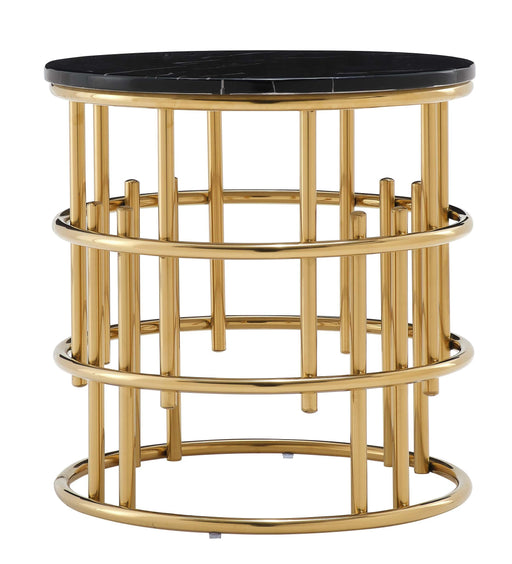 Talia Modern Style Marble End Table with Metal Base image