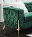 Emerald Modern Style Green Chair in Gold finish image