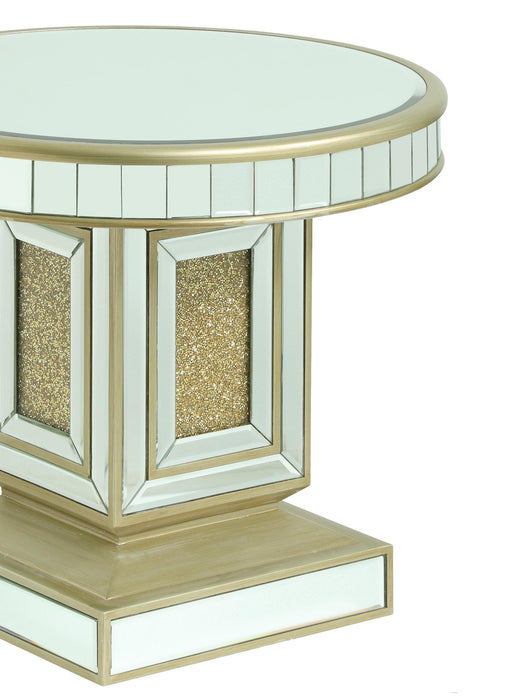 Harlow Modern Style Glass End Table with Gold fiinish