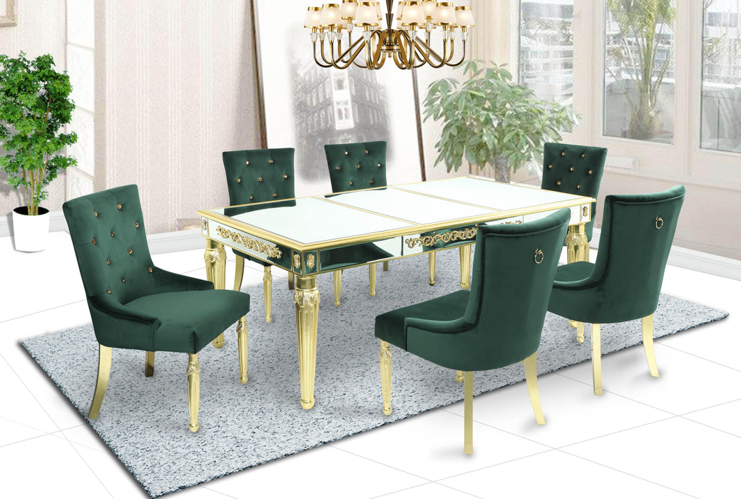 Queen Gold Modern Style Dining Table in Gold finish Wood