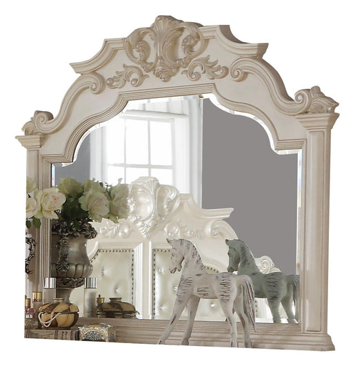 Victoria Traditional Style Mirror in Off-White finish Wood image