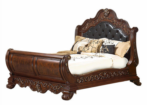 Cleopatra Traditional Style King Bed in Cherry finish Wood image
