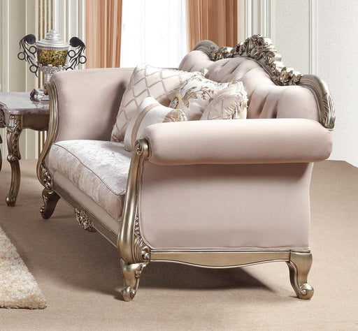 Ariana Traditional Style Loveseat in Champagne finish Wood image