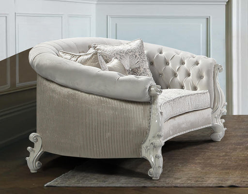 Juliana Traditional Style Loveseat in Pearl White finish Wood image