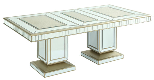 Harlow Modern Style Dining Table in Glass and Gold Finish image