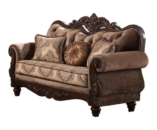 Zoya Traditional Style Loveseat in Cherry finish Wood image