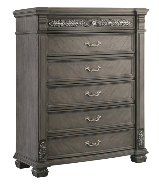 Silvy Transitional Style Chest in Gray finish Wood image