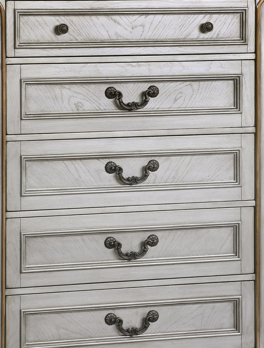 Melrose Traditional Style Chest in Silver finish Wood