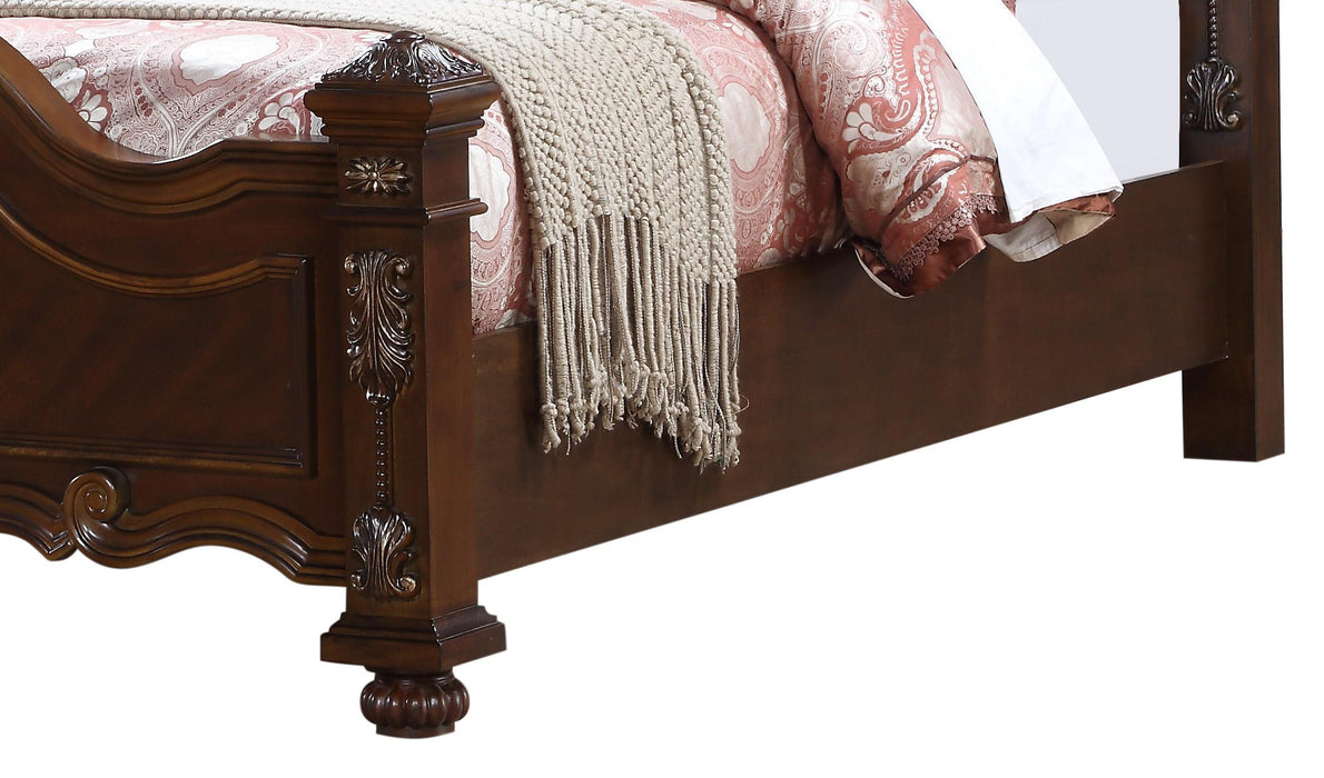 Destiny Traditional Style King Bed in Cherry finish Wood