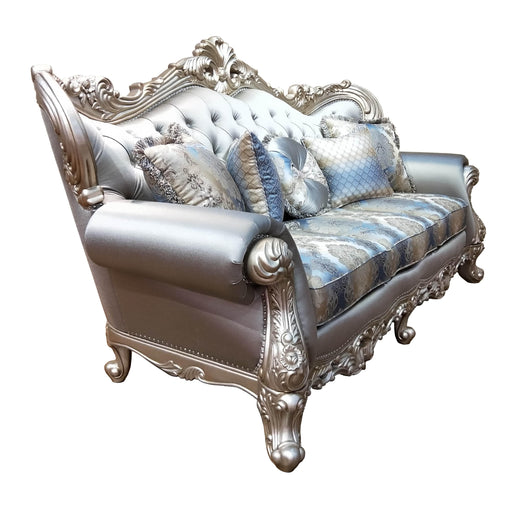 Ariel Transitional Style Sofa in Silver finish Wood image