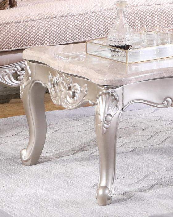 Daisy Traditional Style End Table in Pearl finish Wood
