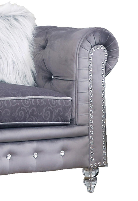 Sahara Modern Style Gray Sofa with Acrylic legs
