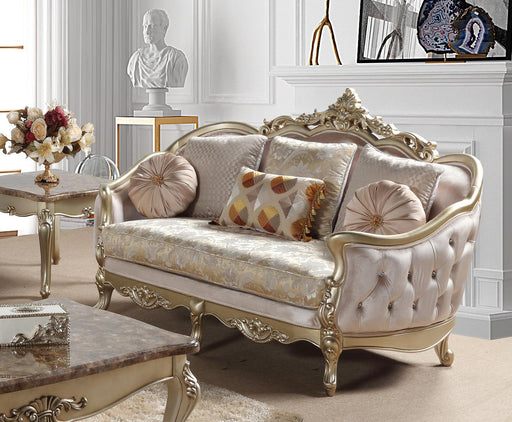 Diana Traditional Style Loveseat in Champagne finish Wood image