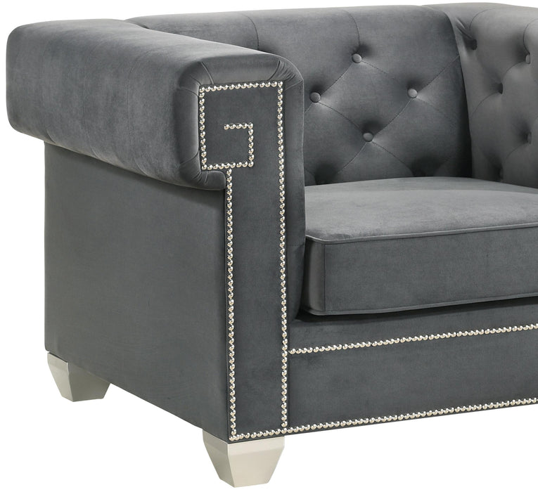 Clover Modern Style Gray Chair with Steel Legs