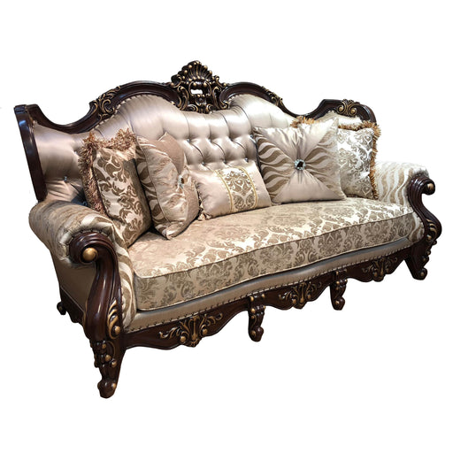 Jade Traditional Style Sofa in Cherry finish Wood image