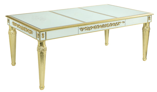 Queen Gold Modern Style Dining Table in Gold finish Wood image
