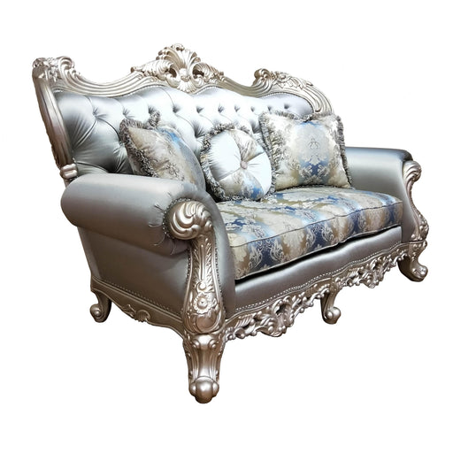 Ariel Transitional Style Loveseat in Silver finish Wood image