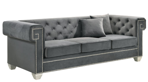 Clover Modern Style Gray Sofa with Steel Legs image