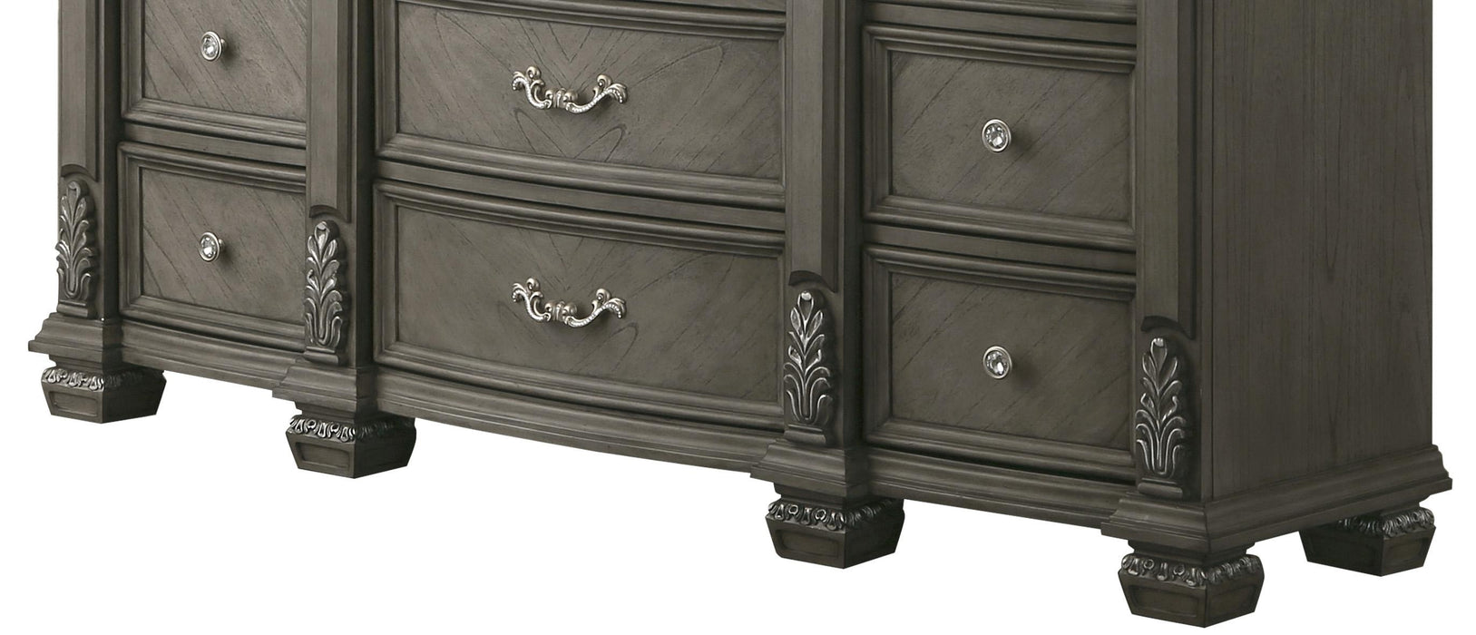 Silvy Transitional Style Dresser in Gray finish Wood