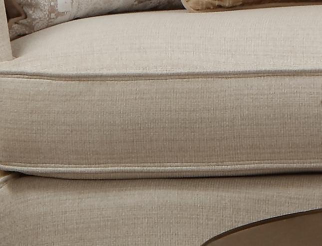 Cora Modern Style Beige Sofa in Gold finish