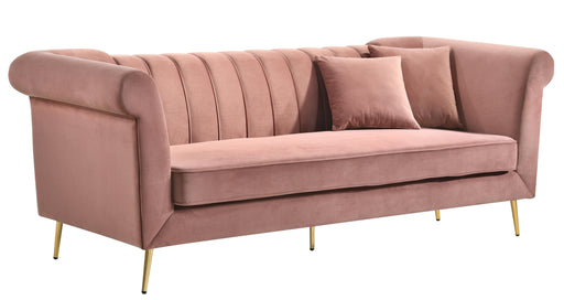 Lexington Transitional Style Coral Sofa with Gold Finish image