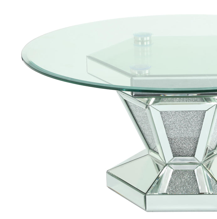 Diva Modern Style Glass Coffee Table with Silver fiinish