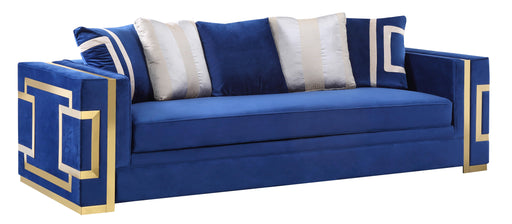 Lawrence Modern Style Navy Sofa with Gold Finish image