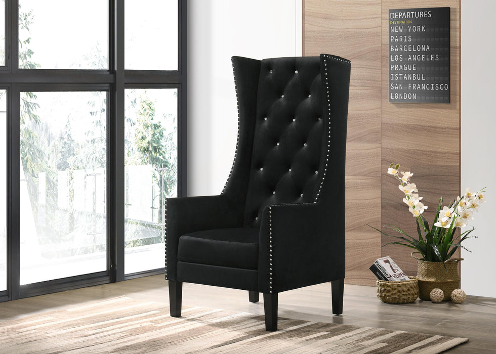 Hollywood Transitional Style Black Accent Chair