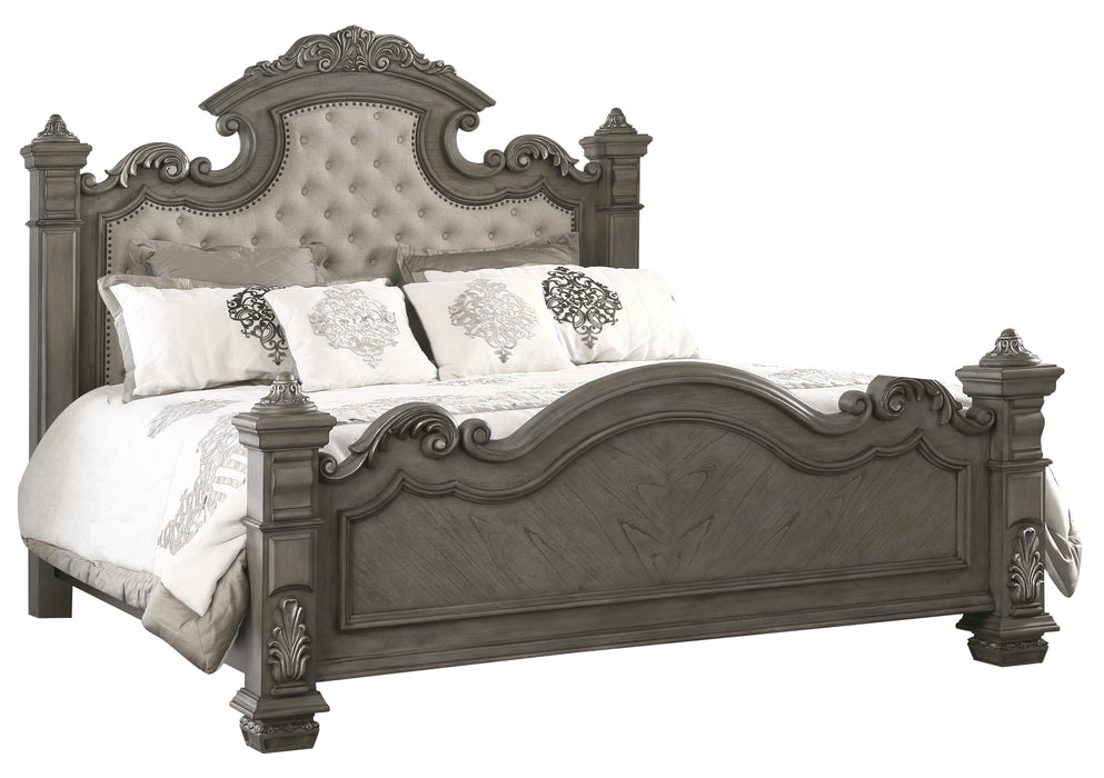 Silvy Transitional Style Queen Bed in Gray finish Wood image