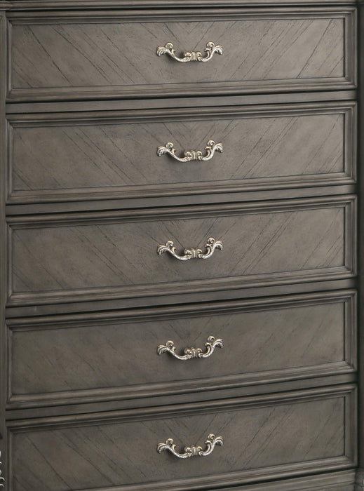 Silvy Transitional Style Chest in Gray finish Wood