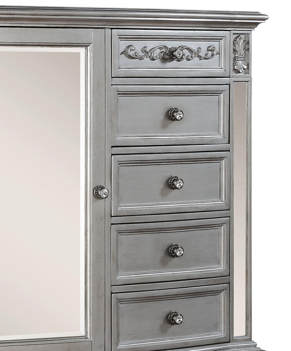 Pamela Traditional Style Chest in Silver finish Wood